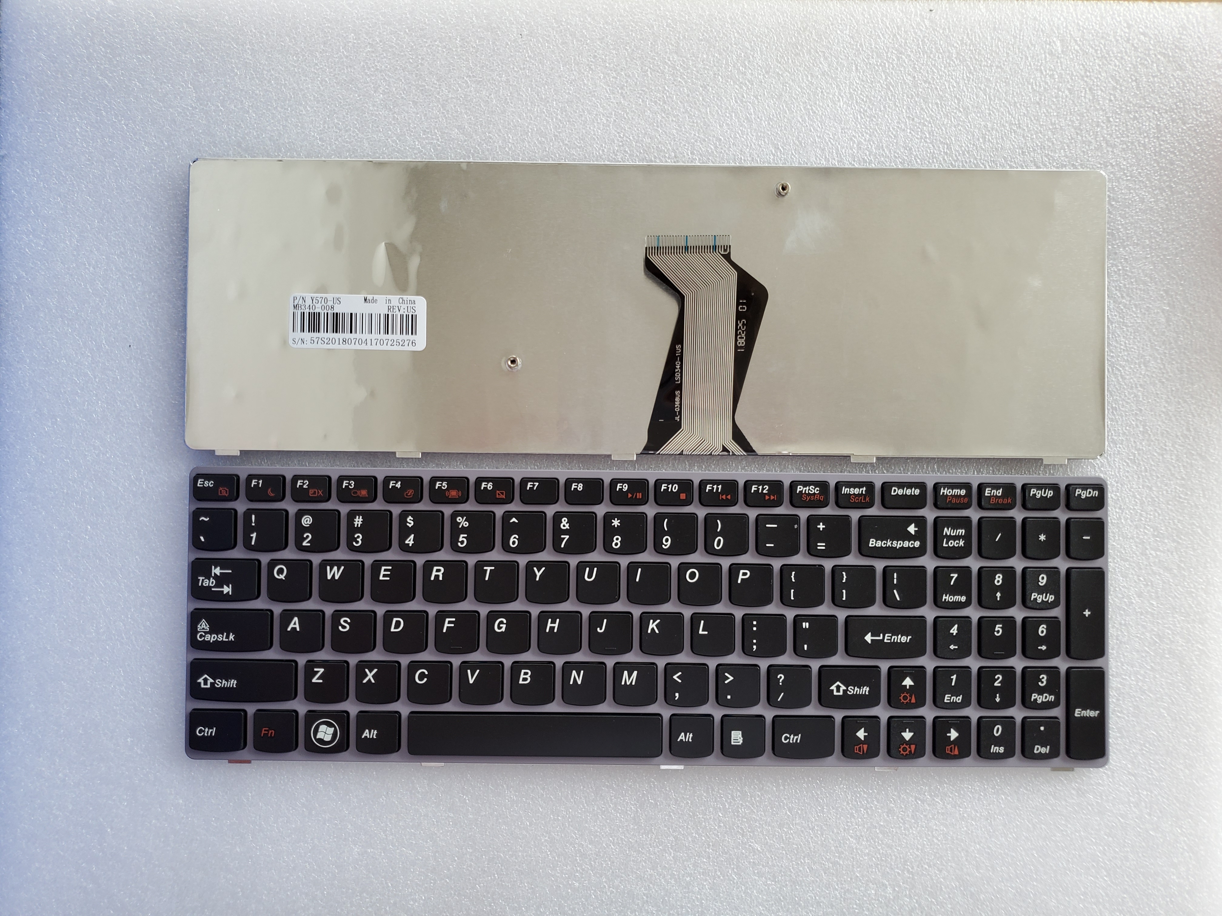 Picture of New Replacement Laptop Keyboard For LENOVO Y570 Purple FRAME BLACK (OEM) US Layout